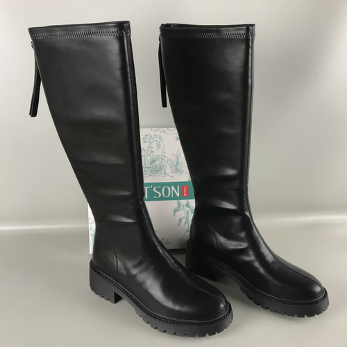 PT'SON/百田森断码撤柜冬季不过膝高筒靴时尚显瘦后拉链瘦瘦靴女