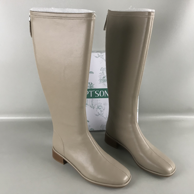 PT'SON/百田森正品女靴断码撤柜冬季后拉链时尚长筒靴百搭瘦瘦靴