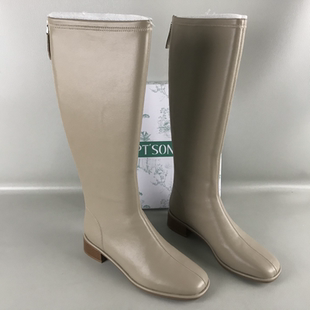 SON 后拉链时尚 百田森正品 撤柜冬季 长筒靴百搭瘦瘦靴 女靴断码