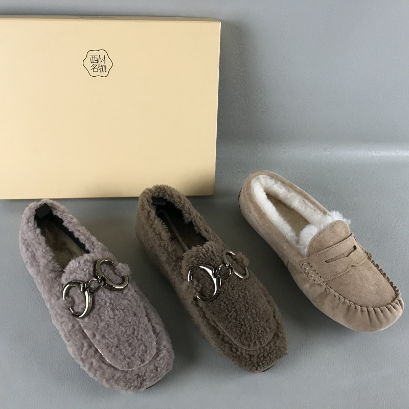 西村名物正品女鞋断码撤柜冬季厚绒里平底居家棉鞋轻便舒适豆豆鞋,女鞋,乐福鞋（豆豆鞋）,淘宝优惠券,粉丝福利购,淘宝优惠卷