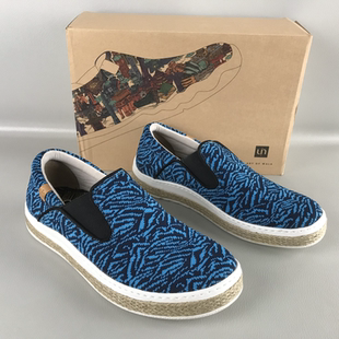 uin彩绘旅行鞋原创设计平底男鞋一脚蹬休闲鞋春夏透气百搭豆豆鞋