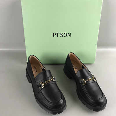 PT'SON/百田森正品女鞋断码撤柜一脚蹬通勤百搭工作鞋牛皮乐福鞋