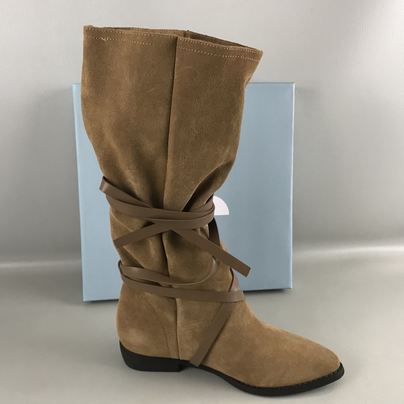 comely康莉女靴断码撤柜秋冬复古潮流堆堆靴低跟长筒靴时尚骑士靴