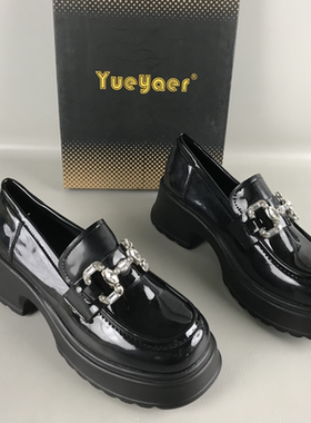 38.39码月芽儿正品女鞋断码撤柜春夏一脚蹬英伦风乐福鞋时尚单鞋