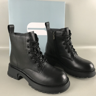 comely康莉正品女靴断码撤柜秋冬侧拉链厚底马丁靴牛皮百搭短筒靴