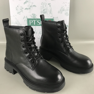 短靴 撤柜捡漏秋冬厚底英伦风马丁靴牛皮时尚 SON百田森女靴断码