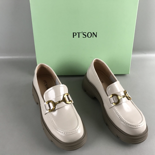 断码 百田森女鞋 SON 时尚 单鞋 撤柜春秋一脚蹬英伦风乐福鞋 品牌PT