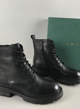 34.35码我形我束女靴断码撤柜秋冬侧拉链黑色马丁靴百搭时尚短靴