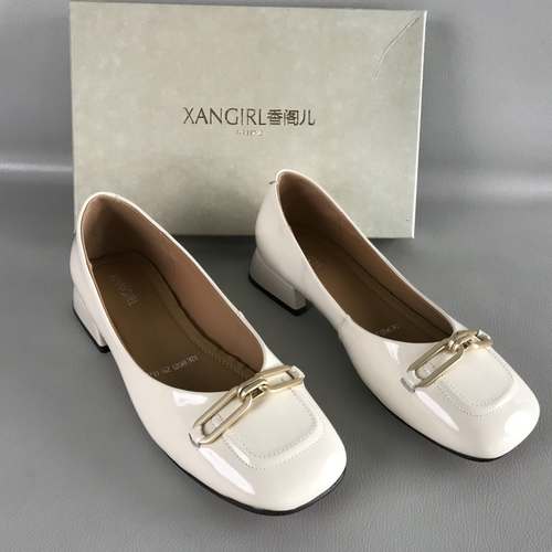 XANGIRL/香阁儿正品断码撤柜春夏低跟一脚蹬百搭乐福鞋真皮单鞋女