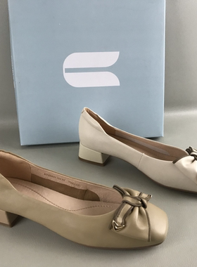 comely康莉正品女鞋撤柜春夏羊皮蝴蝶结温柔豆豆鞋一脚蹬浅口单鞋