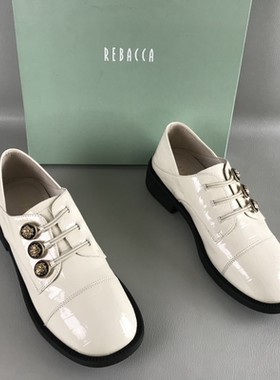 34.35码REBACCA/瑞贝卡正品断码撤柜英伦风乐福鞋真皮低跟单鞋女