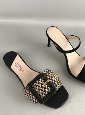 33.35码正品女鞋清仓撤柜捡漏夏季时尚外穿一字拖百搭法式风凉鞋