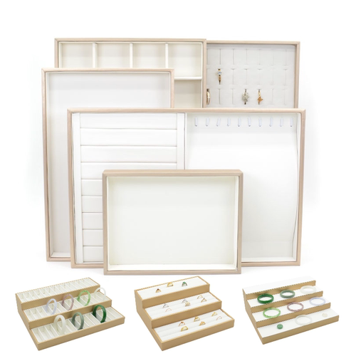 新品香槟色pu拉丝珠宝展示道具