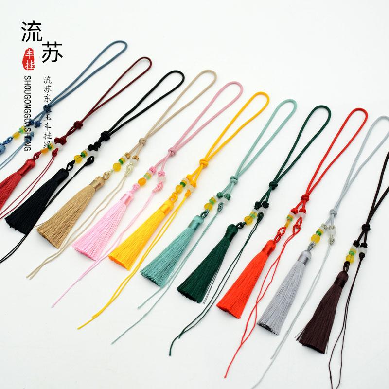 纯手工编织流苏手链半成品可穿珠黄金配件DIY车挂件手玩件绳批发