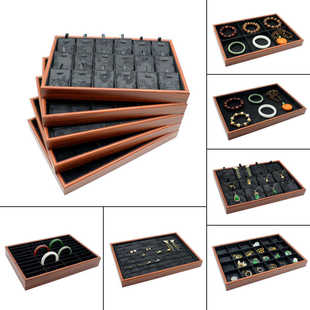 项链珠宝首饰戒指收纳盒玉器手镯珠宝托盘展示吊坠饰品首饰托盘