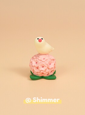 可爱小鸡花朵粉色治愈桌面摆件