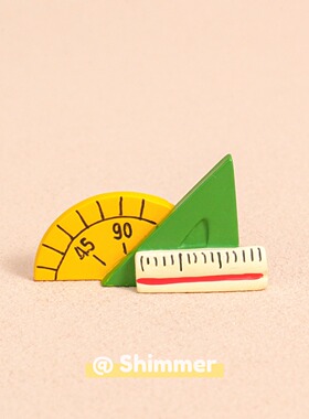树脂几何图形三角尺桌面摆件装饰