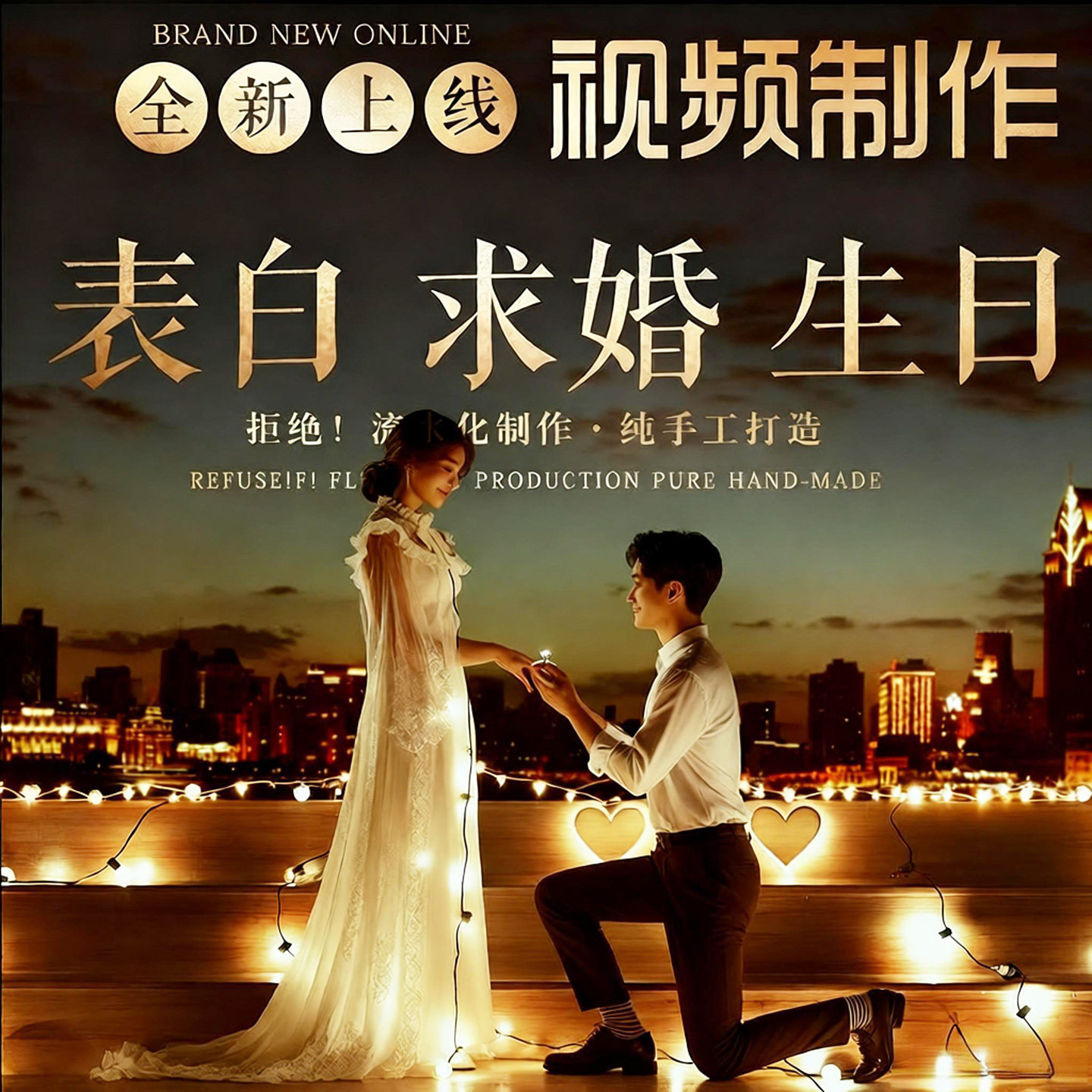 创意求婚视频制作开场动画mv表白纪念日生日剪辑电子相册VCR投屏