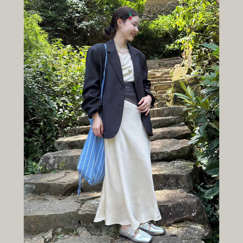 灰色宽松休闲西装外套西服上衣女