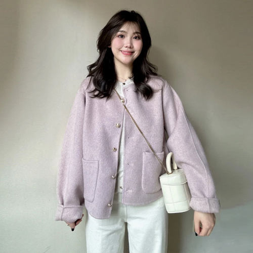 气质毛呢短外套宽松小个子女冬季新款超好看短款呢子大衣宽松显瘦 - 封面