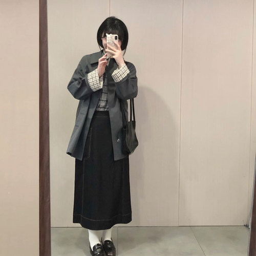 早秋复古文艺宽松落肩短风衣女