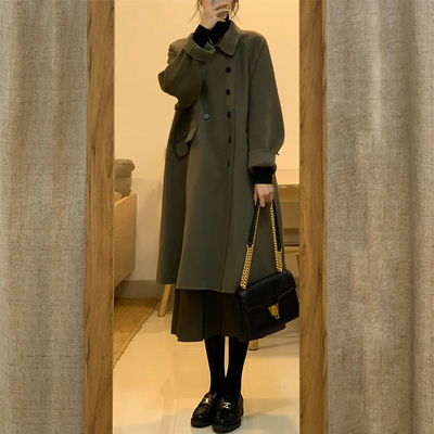 灰驼色毛呢外套女秋冬新款呢大衣