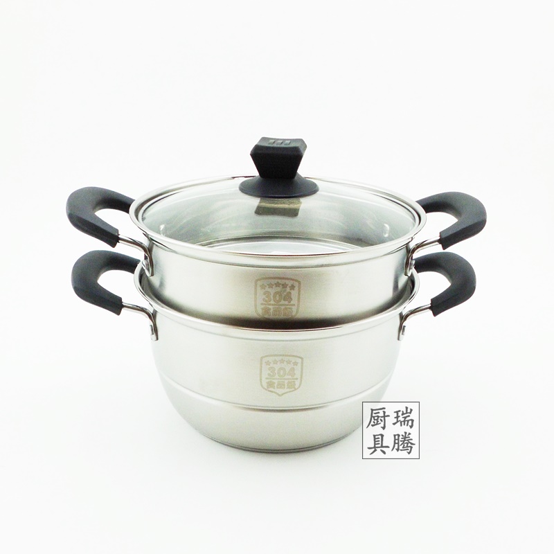 304不锈钢加厚家用2层汤锅