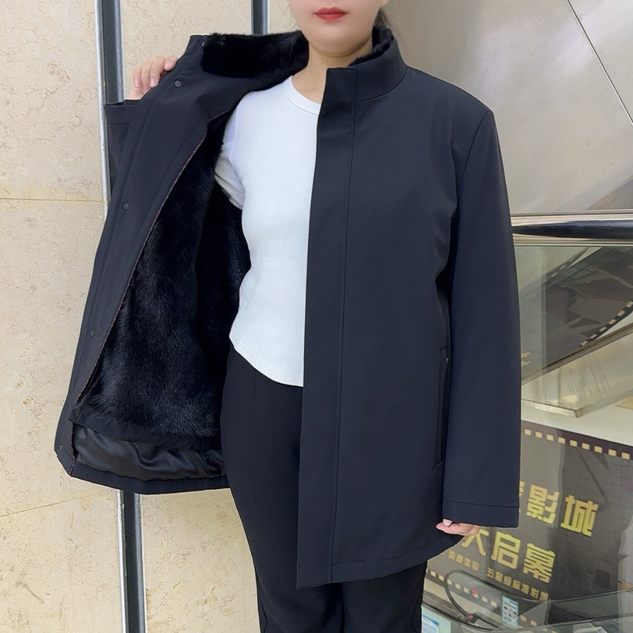 新款男士水貂派克服可拆卸整貂内胆中长款立领皮毛一体冬皮草大衣
