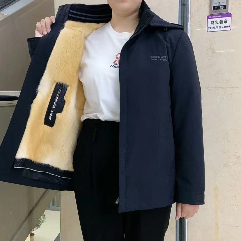 派克服男2025新款兔毛皮草内胆可拆卸皮毛一体冬季加厚短款厚外套