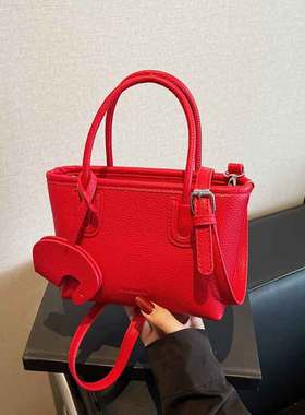 红色包包女2025新款婚包女韩版ins潮流时尚单肩包结婚包包新娘包