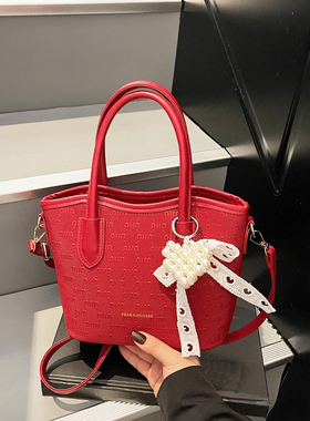 时尚包包女2025新款婚包女新娘包红色高级感手提包质感单肩斜挎包