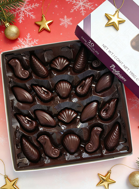 比利时进口Belgian白丽人贝壳形夹心黑巧克力礼盒节日圣诞节礼物