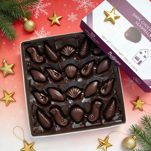 比利时进口Belgian白丽人贝壳形夹心黑巧克力礼盒节日圣诞节礼物