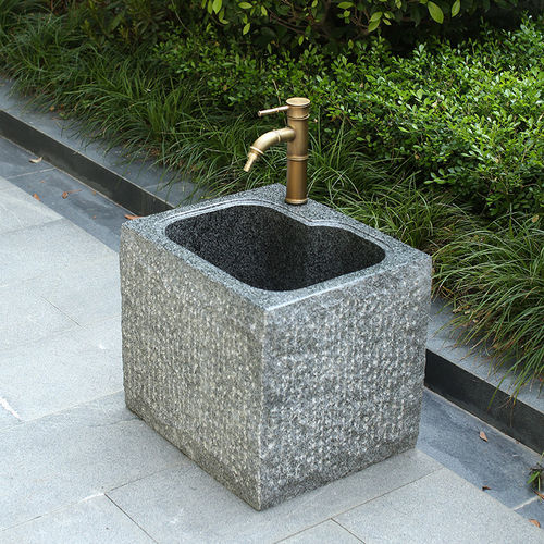 户外阳台大理石艺术拖把池家用卫生间花岗岩墩布池石材一体水槽盆
