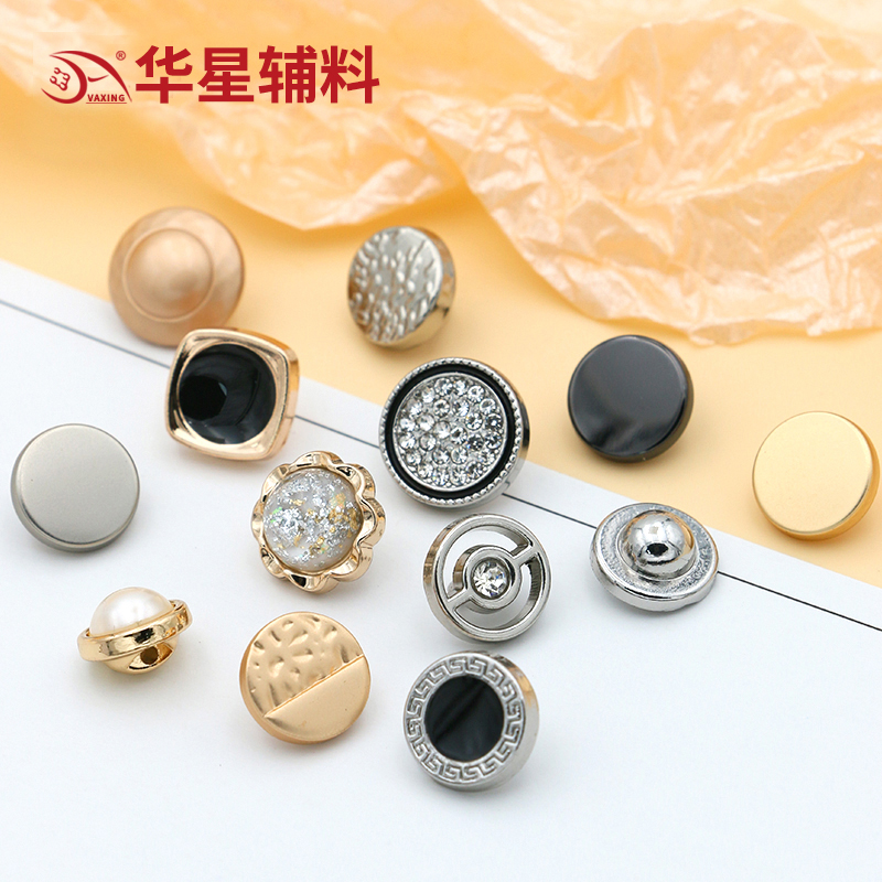 圆形珍珠手缝扣女士衬衫金属