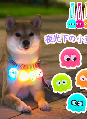Laroo章鱼小夜灯 莱诺夜晚遛狗宠物LED灯发光吊坠防走丢失防水