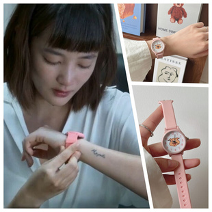 周处除三害程小美陈桂林同款手表男女学生粉色硅胶带小猪儿童10岁