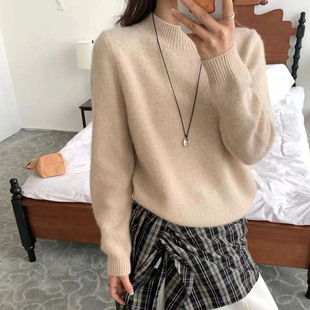 双鹿羊毛衫 毛衣女款 慵懒高级感内搭打底依卡璐羊绒衫 冬季 2025新款