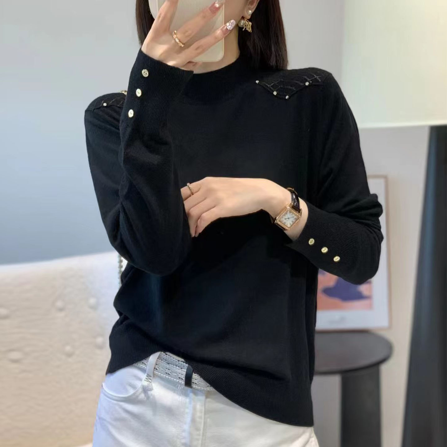 针织衫女款2026新款上衣薄款打底图片