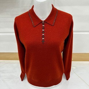 上衣金企依卡璐凤凰羊毛衫 妈妈秋装 中老年女装 针织衫 t恤 2025新款