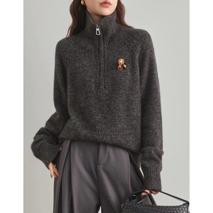 毛衣女2025新款 慵懒松弛感超好看冬衣内搭针织上衣 打底羊绒羊毛衫