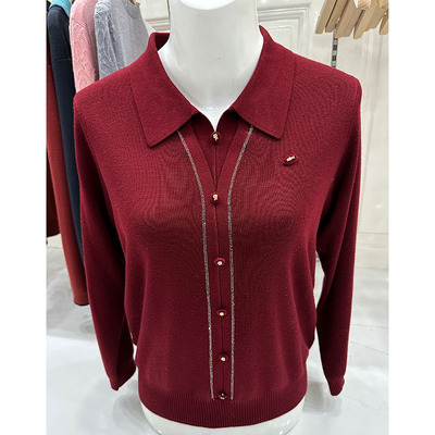 妈妈t恤衫中老年人女士春装上衣