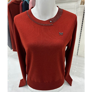 中老年妈妈洋气小衫春装上衣薄款打底针织衫贵夫人品牌女装t恤衫
