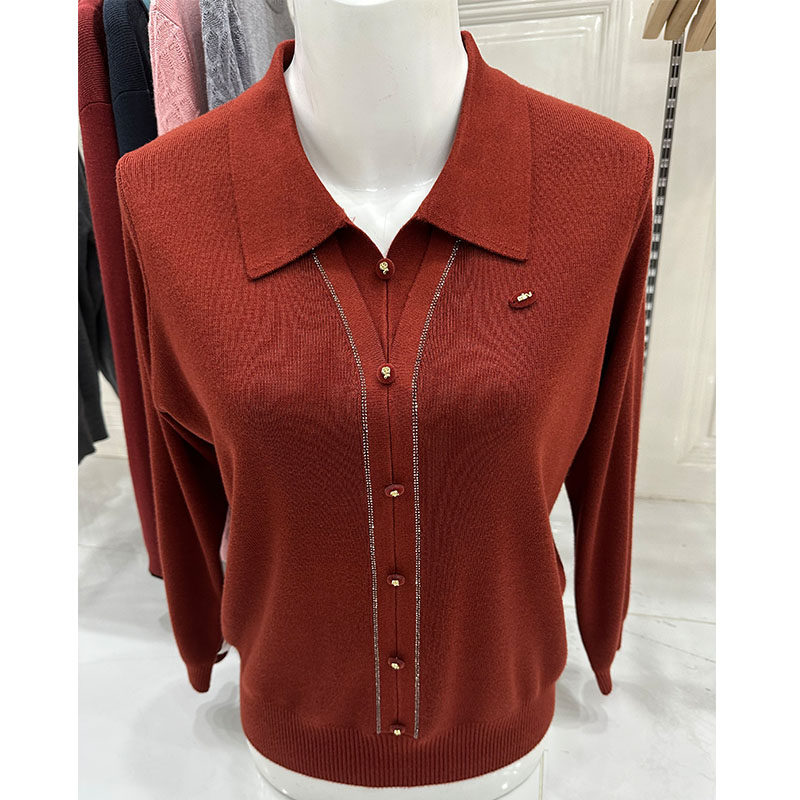 妈妈春装2026新款t恤衫中老年女装上衣金企依卡璐凤凰针织衫t恤