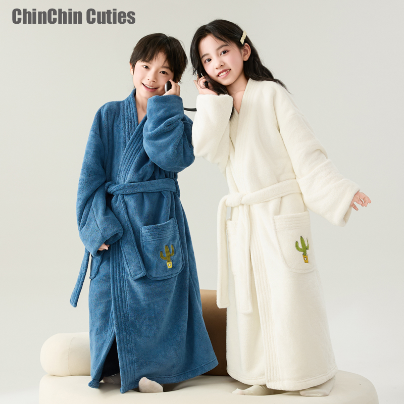 秋冬吸水速干儿童浴袍宝宝家居服