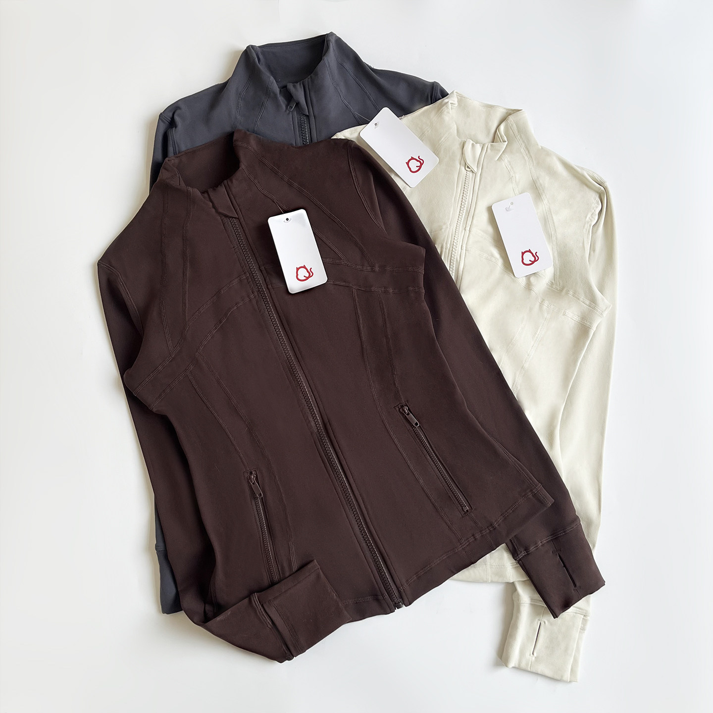 Define Life外套瑜伽服女户外健身立领开衫夹克跑步磨毛运动上衣图片