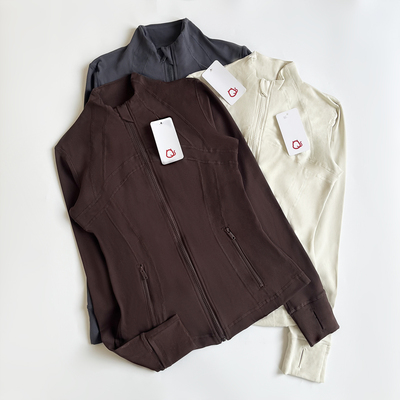 Define Life外套瑜伽服女户外健身立领开衫夹克跑步磨毛运动上衣