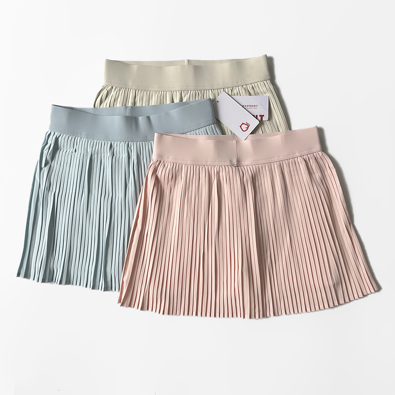 新款高腰防走光百褶短裙运动短裙女网球裙夏季跑步瑜伽健身半身裙