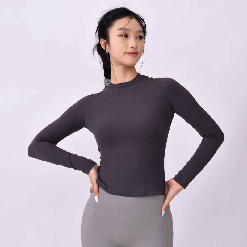 瑜伽服修身速干健身衣运动长袖图片