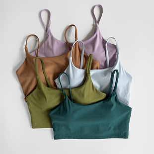 健身一体杯运动内衣外穿低防震吊带背心普拉提瑜伽服撸铁训练文胸